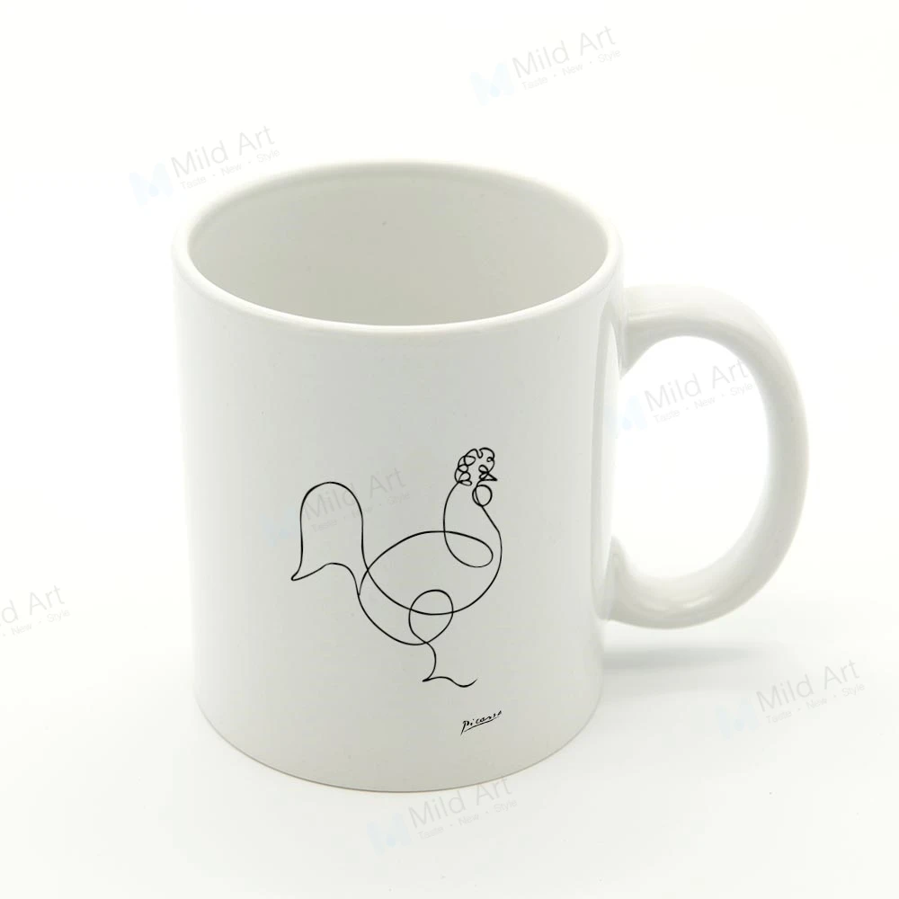 chicken-mug Пикассо Современный абстрактный Животные лошади собаки подарки минималистский Nordic Кухня аксессуары Керамика чашки воды напитки Кофе Чай кружки - Цвет: chicken-mug