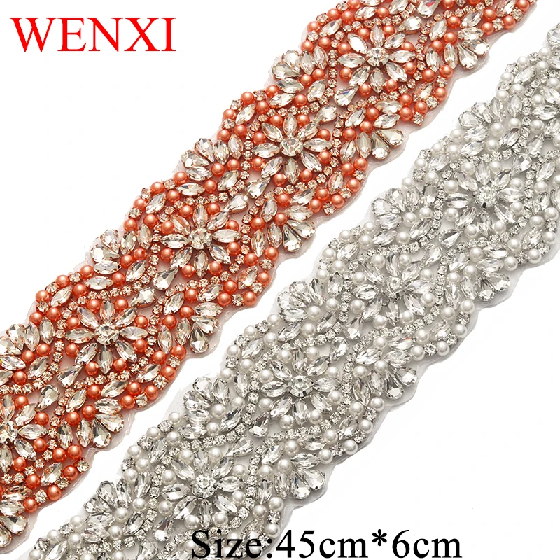WENXI 30PCS Handmade Rhinestones Appliques Sewing On For bridal Wedding Dresses Belt Accessory WX876 | Дом и сад