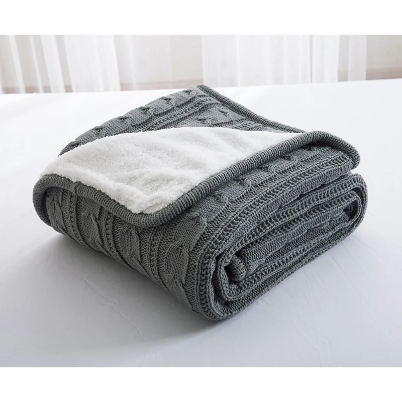 Качественные двойные вязаные одеяла CHAUSUB зимние гостиницы домашний диван
