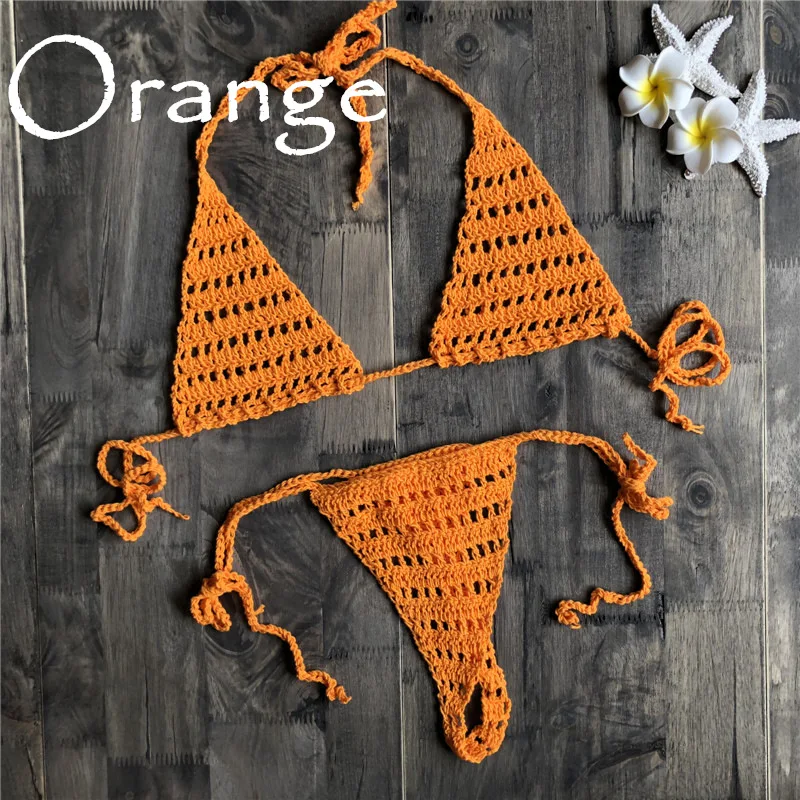 Ручной работы крючком сексуальный мини купальник прозрачный Монокини микро G