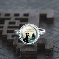 silver color vintage jewelry peter pan real solid 925 sterling silver ring neverland statement ring choker ring women