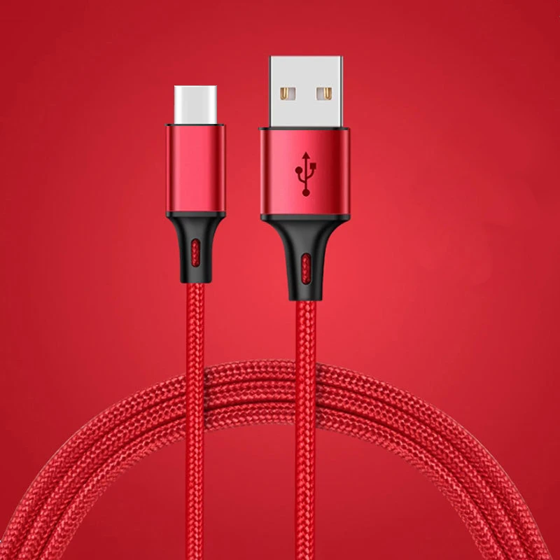 Красный Usb type-C кабель 25 см 50 см 1 м 2 м 3 м Быстрая зарядка USB-C кабель для передачи данных для samsung Galaxy S9 S8 Plus type-c - Цвет: Красный