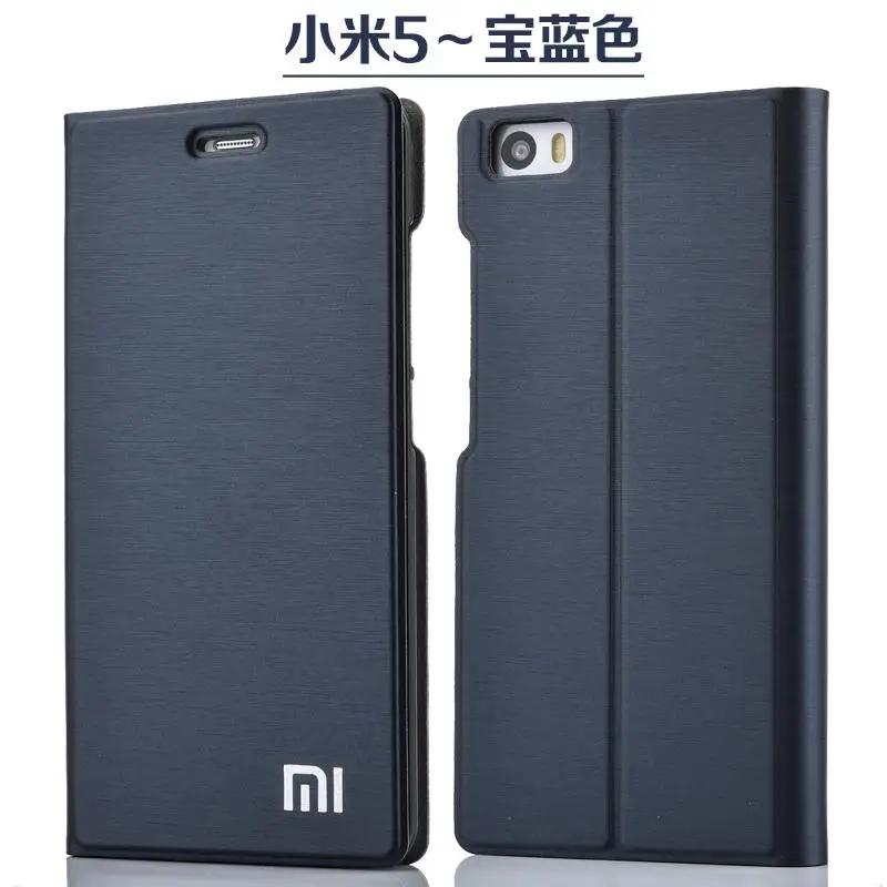 Новое поступление для Xiaomi Mi5 чехол для телефона, роскошный тонкий стильный флип-чехол с подставкой из искусственной кожи чехол для Xiaomi mi5 слот для карт чехол для телефона - Цвет: Blue