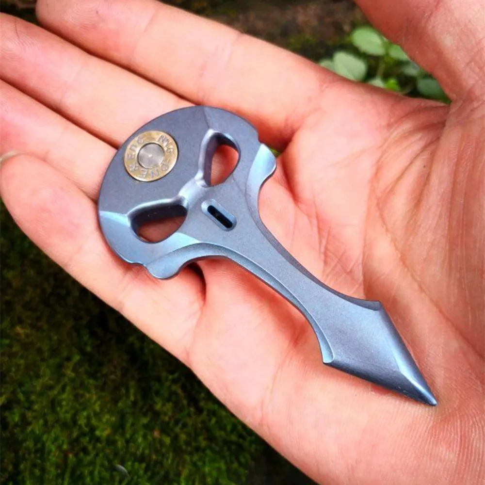 Титановый передаточный механизм череп зажим для денег EDC инструмент everydaycarry брелок инструмент Скелет выживания карманный многофункциональный инструмент