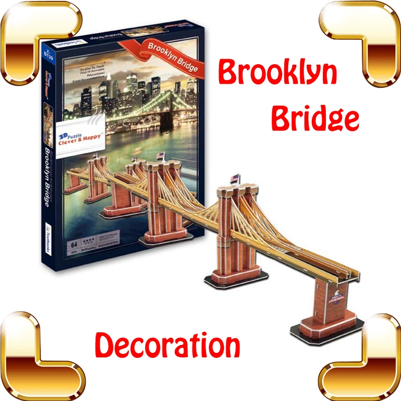 Новогодний подарок Нью Йорк Бруклинский мост 3D модель пазл строительная