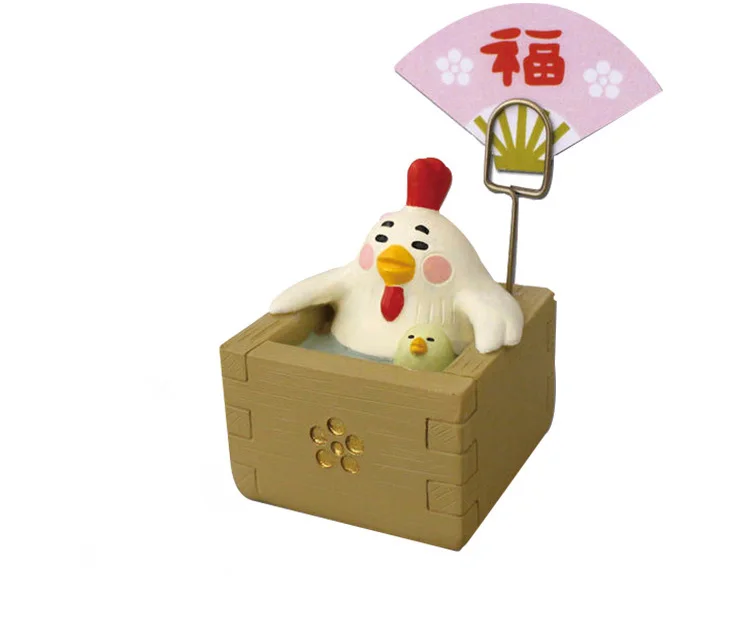 rooster bathing Японские Быки каваи мультфильм Манеки талисман Счастливые Животные Белый Петух Год Вечерние золотые яйца Ситцевая кошка красный карп конфеты игрушка - Цвет: rooster bathing
