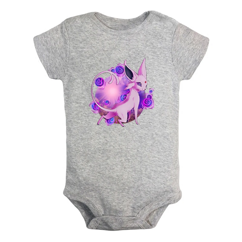 С покемоном Иви семья Espeon Jolteon дизайн новорожденных мальчиков и девочек униформа-комбинезон с принтом младенческой Боди Одежда хлопок наборы - Цвет: JaBaby984GD