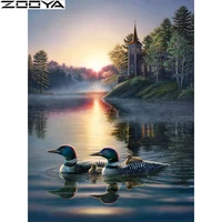 zooya diamond embroidery 5d diy diamond painting wandering duck in the water diamond painting rhinestone cross stitch r534