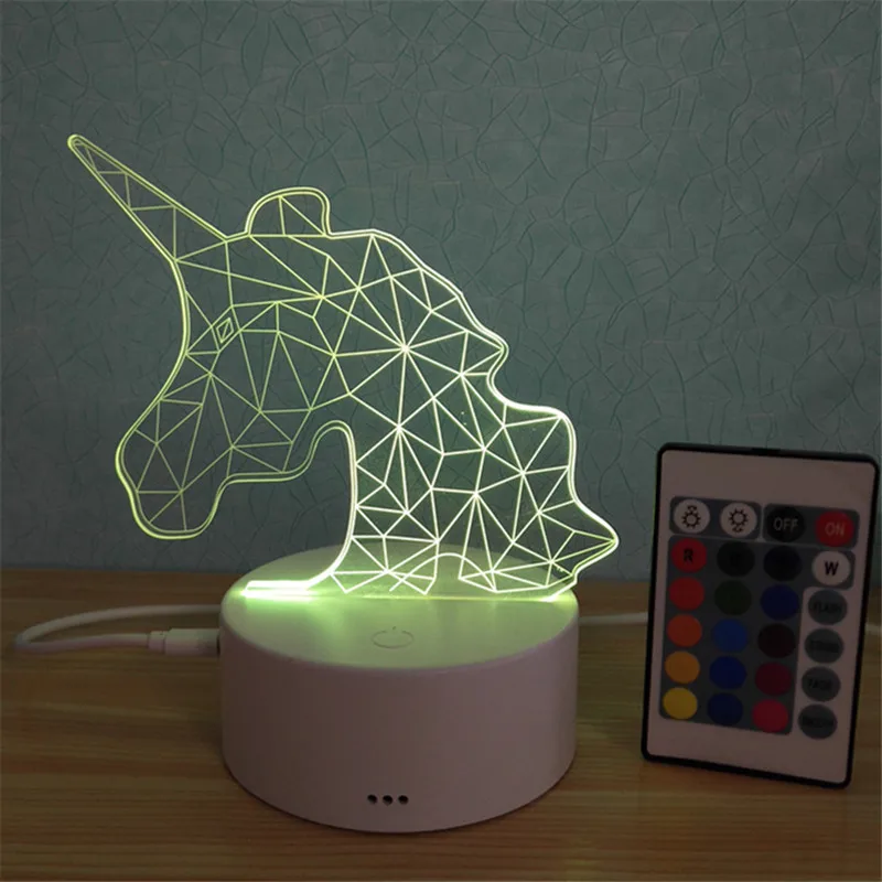 Единорог красочные настольные украшения сенсорный пульт дистанционного