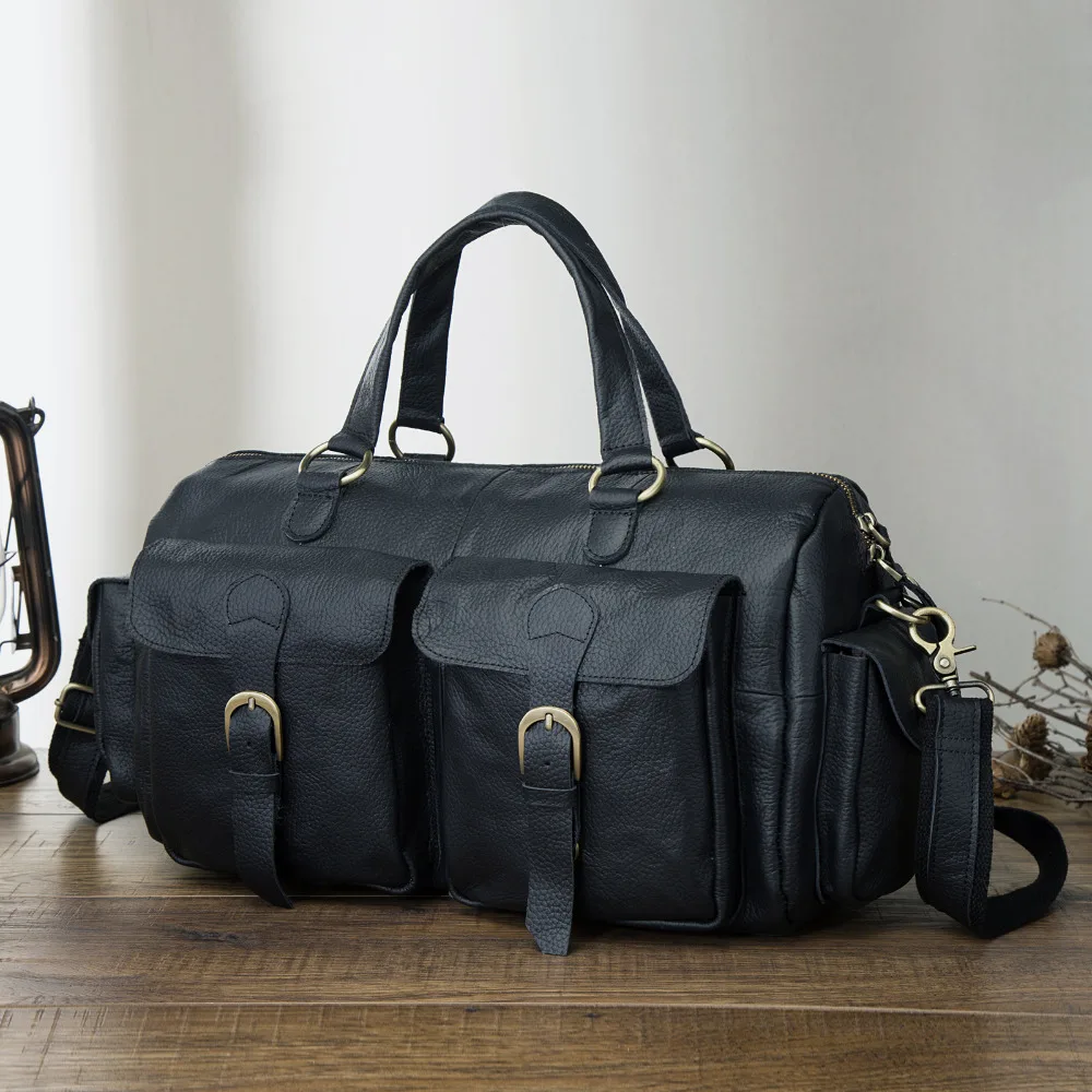 Мужской портфель из натуральной кожи дизайнерский для путешествий модный