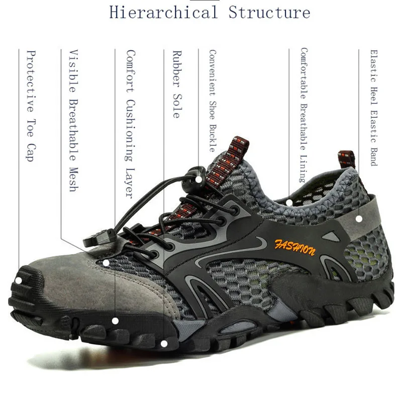 Кроссовки мужские сетчатые Нескользящие дышащие быстросохнущие для