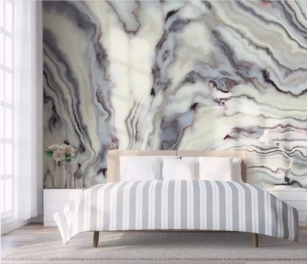 

Современные Простые и динамичные абстрактные пейзажные линии дали каменная стена фон стены 3D Декоративные Настенные обои, обои