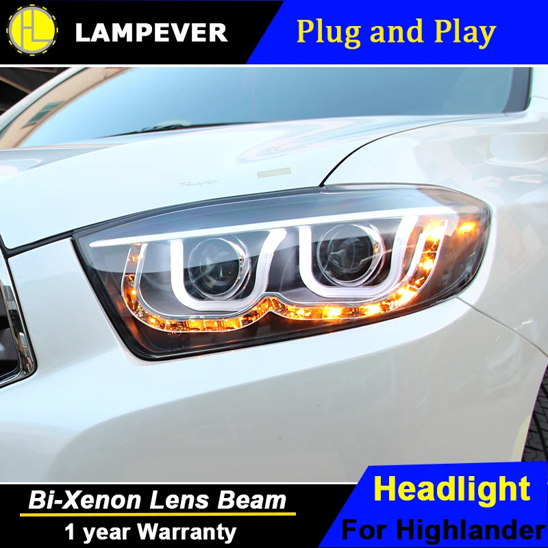 Lampever стайлинг фары Toyota Highlander 2007 2011 светодиодный ные DRL Биксеноновые линзы дальний