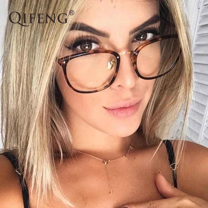

Optical Eyeglasses Frame Women Computer Eye Glasses Myopia Spectacle Frame Female For Women's Clear Lens Eyewear QF117