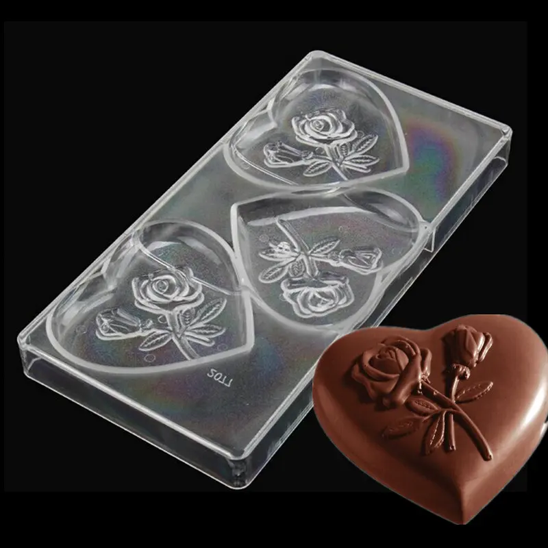 Новый продукт сердце с розами формы конфеты PC желе пластиковые лоток для выпечки