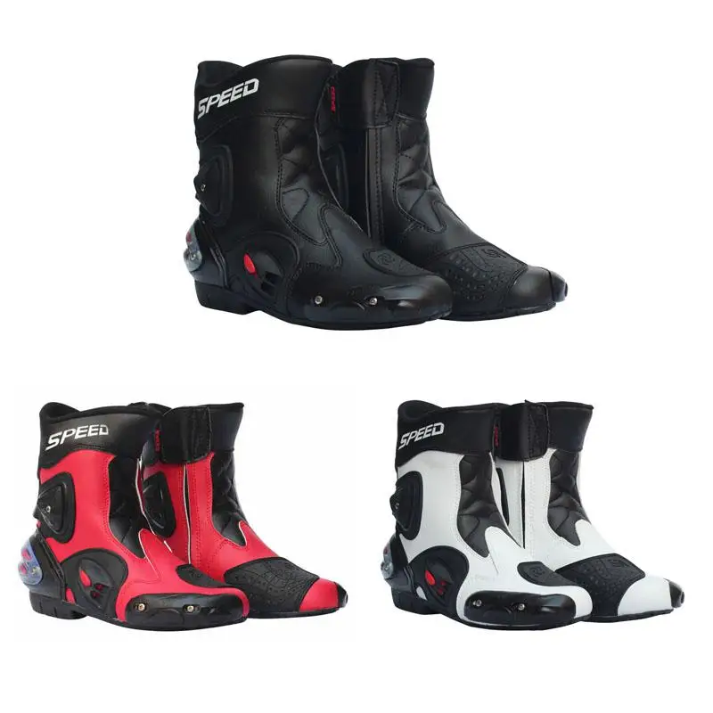 Мужская обувь для мотоциклетных гонок кожаные мотоциклетные ботинки мотокросса