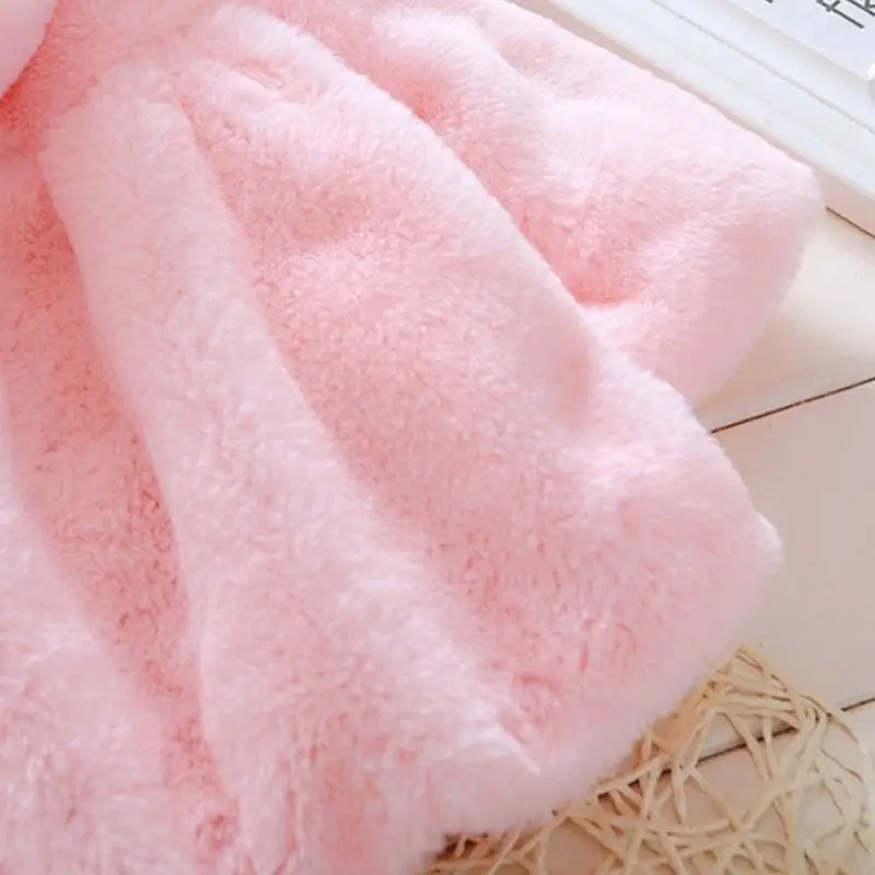 NEW Newborn Kids Baby Girls Warm outerwear Hoodie Hooded Coral Velvet coat top For Age 0-24 Months Snow Wear