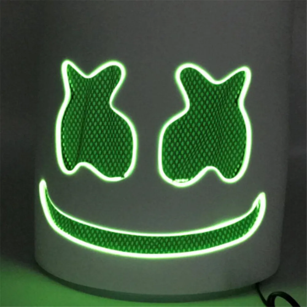 DJ Marshmallow маска диджея товары для праздников светодиодный люминесцентный ватный
