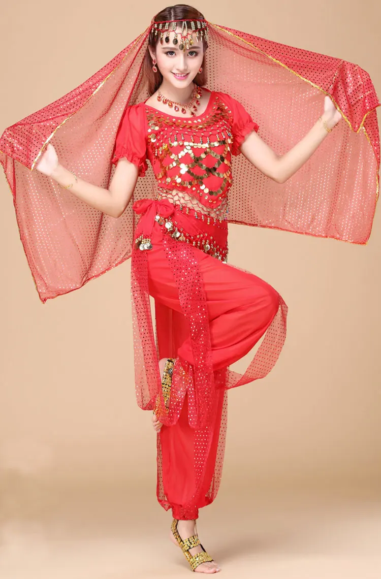 Костюмы для танца живота взрослых монета этнический Цыганский костюм Болливуда