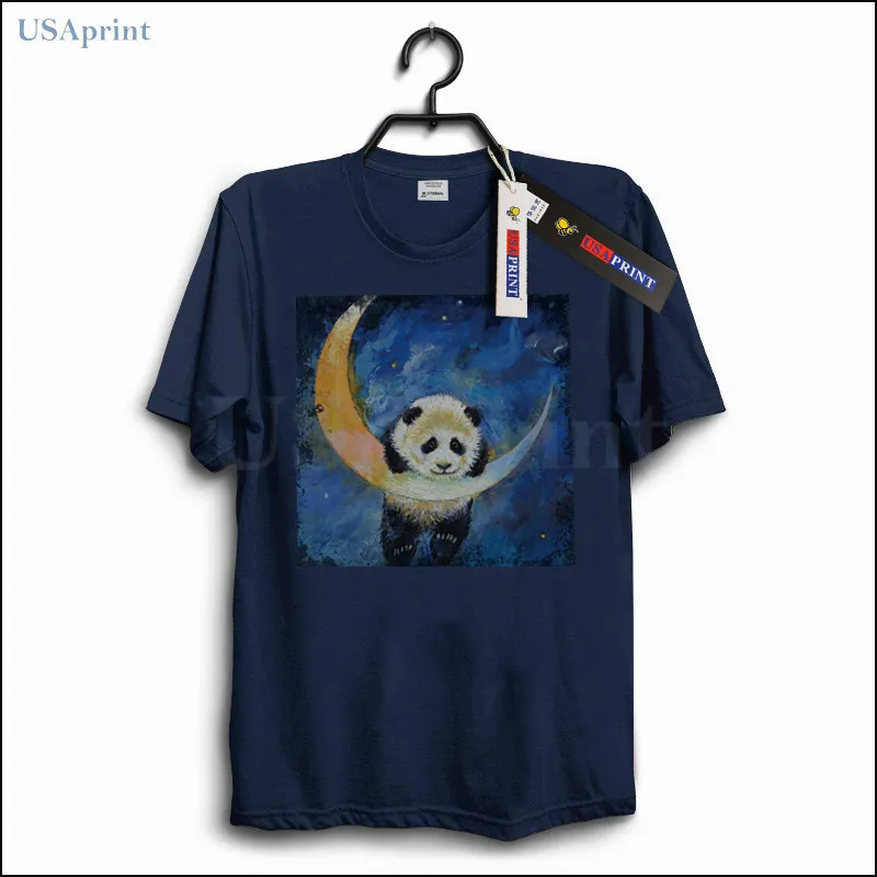 USAprint Funny Men T Shirt Panda Star Harajuku Summer Male Clothing Cotton Casual Basic Top Camisetas Short Sleeve Fashion Style | Мужская