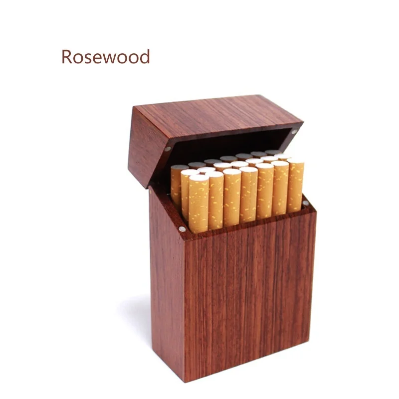 Rosewood Портсигар ручной работы розовое дерево вишневое дерево бамбук подсигар портсигар без краски или воска сигареты портсигар - Цвет: Rosewood