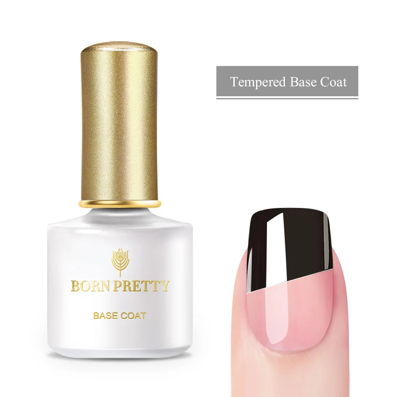Tempered Base Coat BORN PRETTY Базовое покрытие для ногтей не протирать верхнее покрытие Замачивание праймер резиновая основа гель для УФ светодиодный маникюр Гель-лак для нейл-арта 6 мл - Цвет: Tempered Base Coat