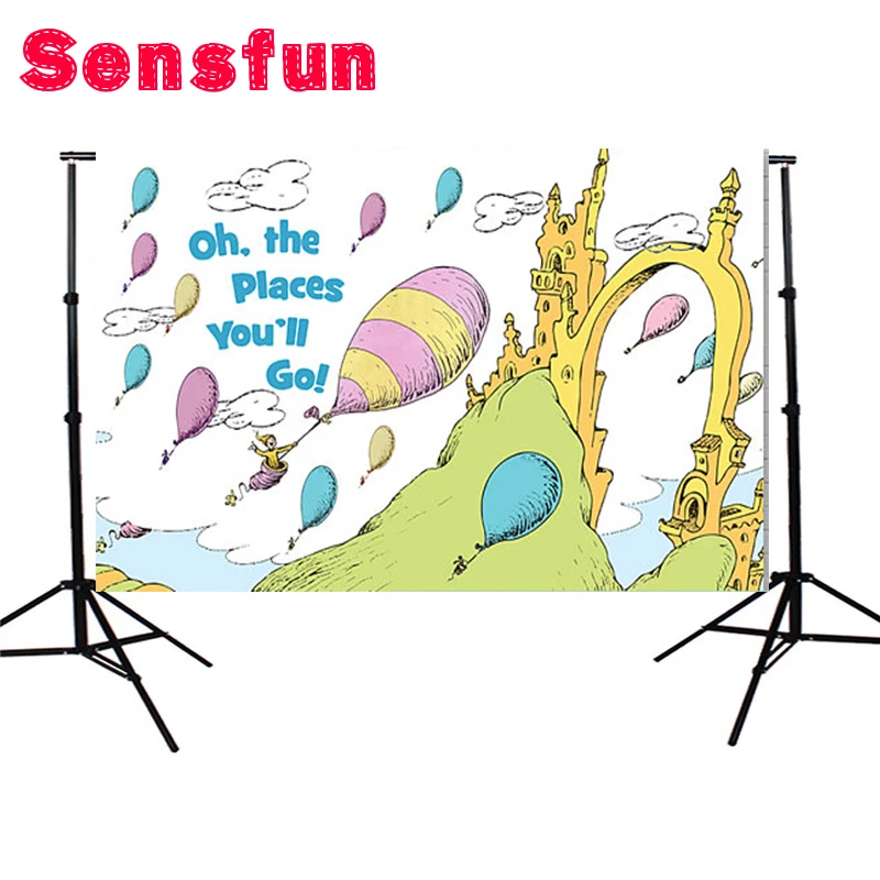 Sensfun Oh The Places You Will Go Backdrop Banner Kids Custom Photo Studio Vinyl 7X5FT|background vinyl|studio backdropphoto studio backdrop |