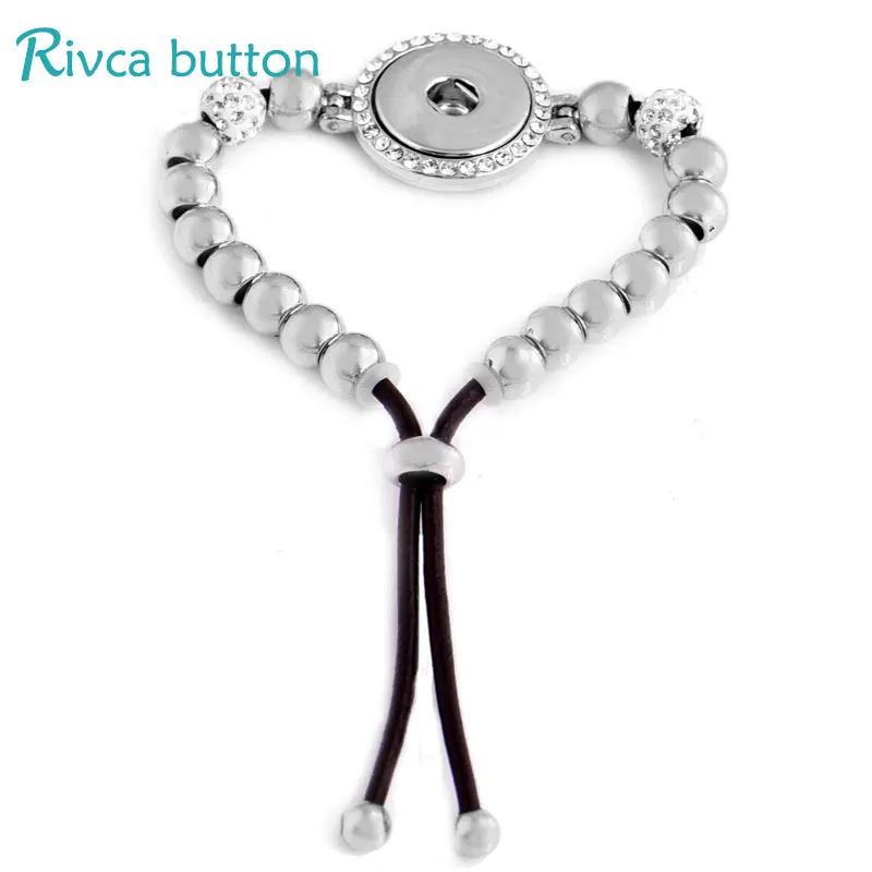 Rivca оснастка Кнопка ювелирный Регулируемый браслет 18 мм металлическая талисманы