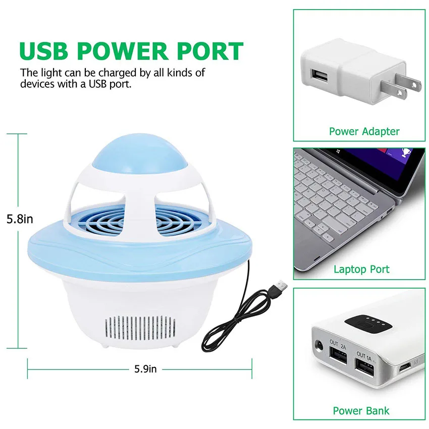 UFO Форма USB москитный убийца светильник/лампы анти Летающий Электрический