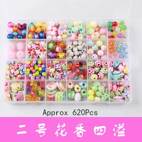 620Pcs 500 шт./лот с разноцветными бусинами игрушки Детский браслет ожерелье комплект ювелирных изделий обучающая игрушка для детей juguete hacer pulseras - Цвет: 620Pcs