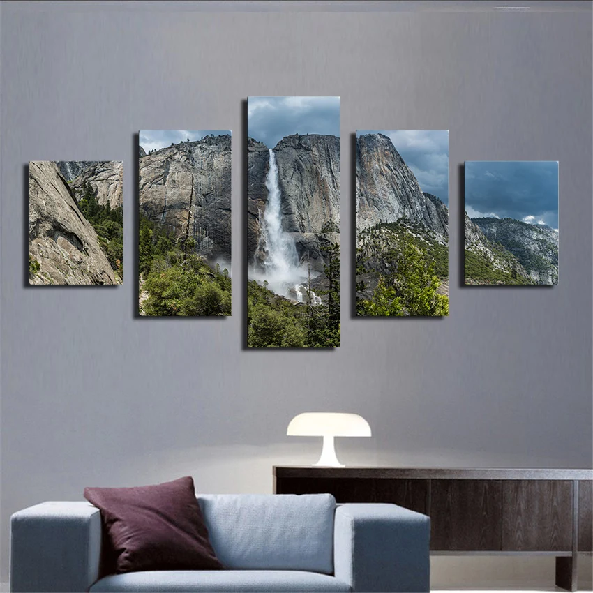 OKHOTCN 5 шт. лесной водопад фото фотография искусственная картина маслом на