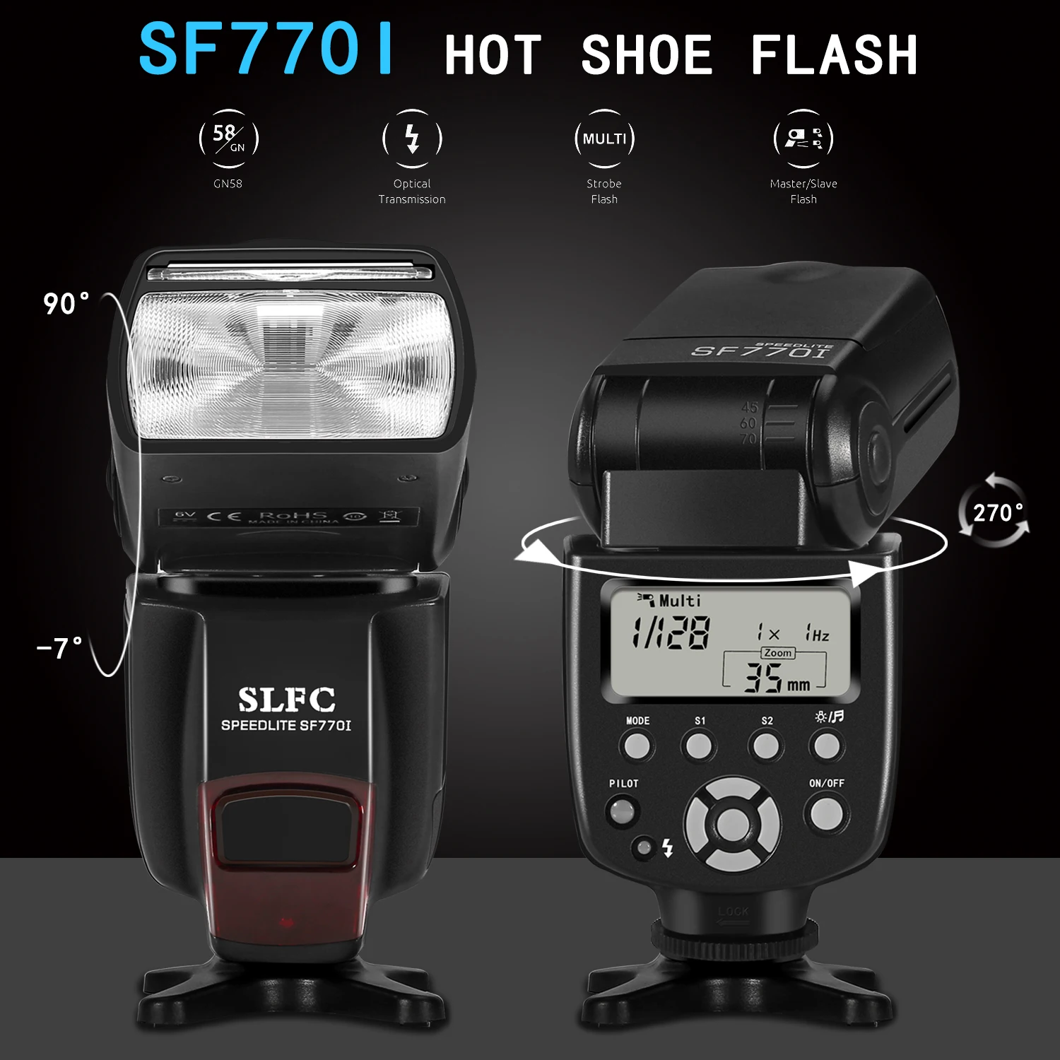 SF770I Вспышка Speedlite для Canon Nikon Pentax Olympus Panasonic цифровая камера s со стандартной камерой вспышка