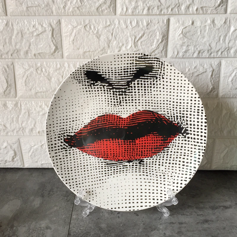 Декоративные тарелки Fornasetti с держателем, декоративные керамические Hogar Manualidades Fornasetti, фарфоровые настенные тарелки