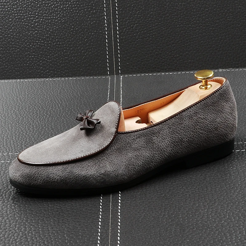 CuddlyIIPanda Men Fashion Casual Loafers Summer Pointed Toe Breathable Driving Shoes Male Butterfly-knot Wedding Dress | Обувь