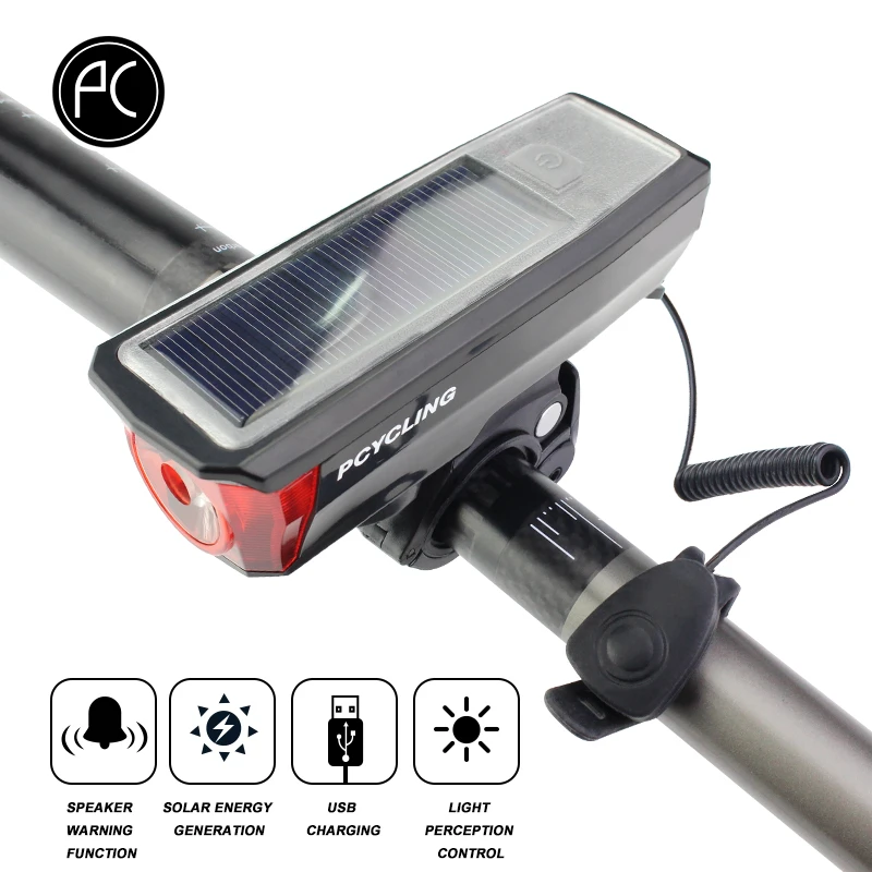 PCycling велосипедный колокольчик светодиодный USB перезаряжаемая лампа передние