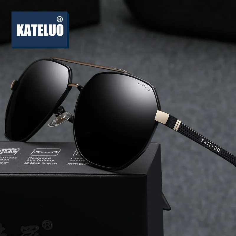 Очки авиаторы KATELUO Мужские поляризационные UV400 солнцезащитные брендовые