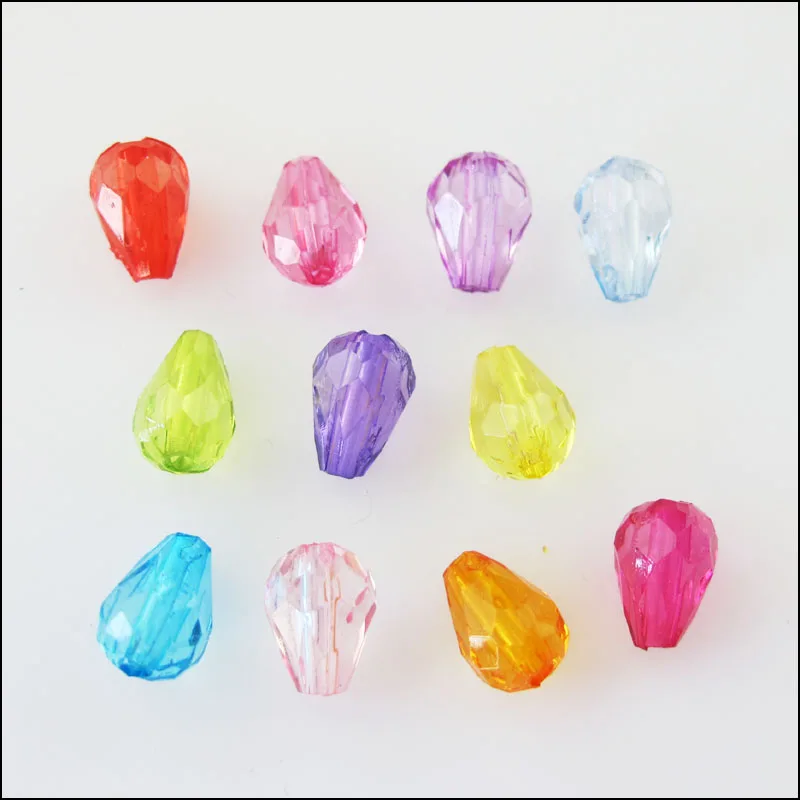 НОВЫЙ 200 шт. смешанный Пластиковый Акриловый прозрачная капля Spacer Бусины 6x8.5mm |