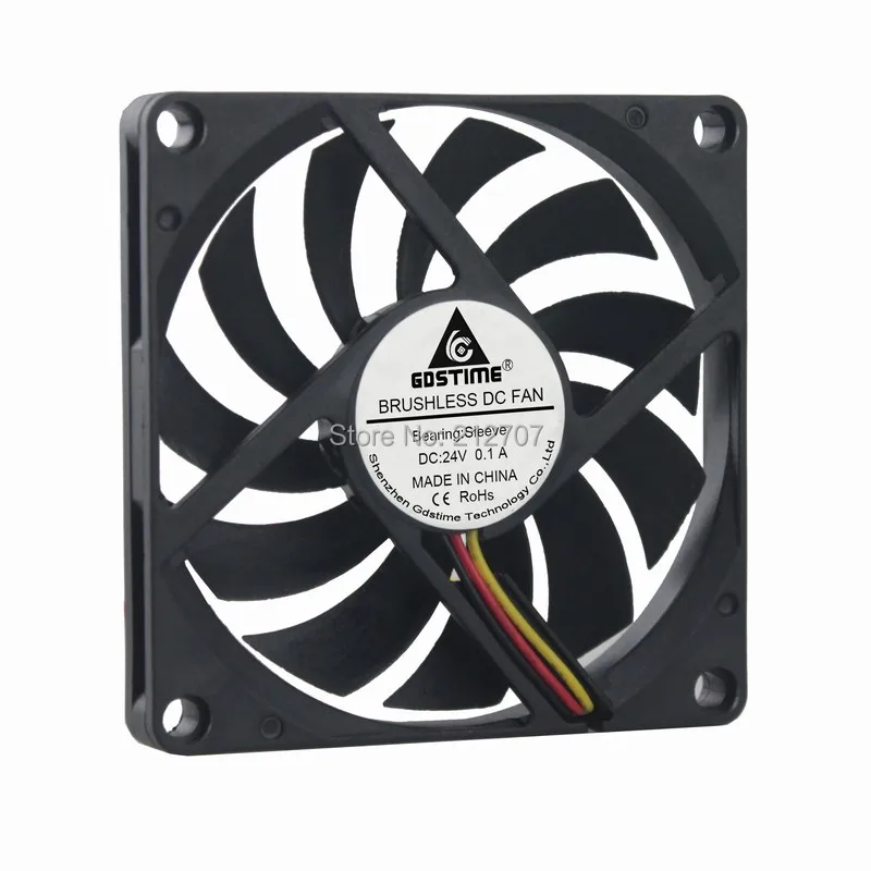 2Pcs Gdstime 80mm Cooler 3Pin DC 24V Computer 80x80x10MM 8cm 8010 PC CPU Cooling Fan | Компьютеры и офис