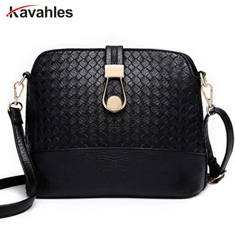 

bags female over the shoulder women messenger bags leather handbags knitting shell small bag women shoulder crossbody bags AA-7