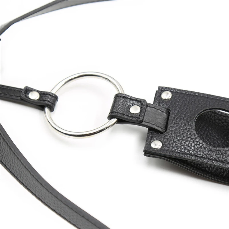 Черные кожаные штаны съемный ремешок на ремне Анальная пробка для дилдо