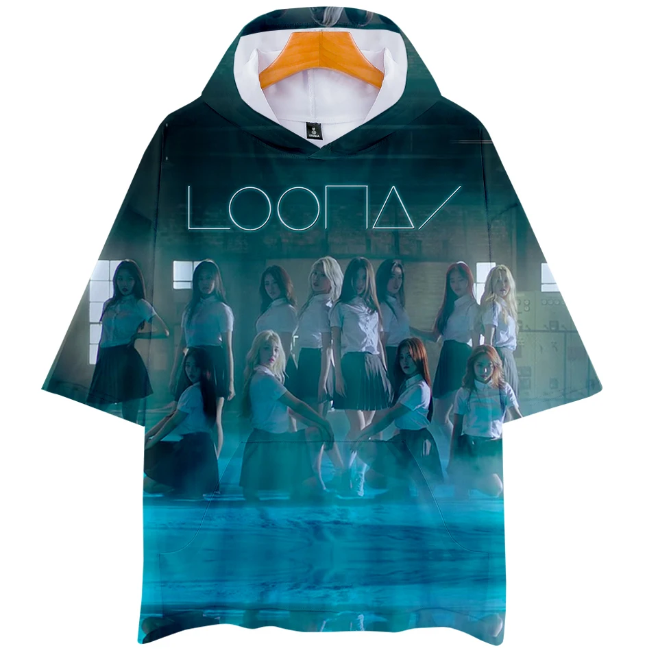 Толстовки LOONA с 3D рисунком модная летняя мягкая Модная Повседневная Футболка Kpop