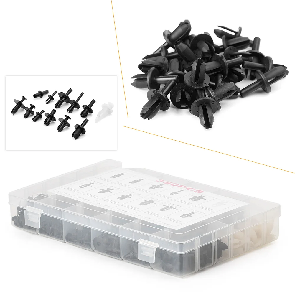 

350pcs Car Body Plastic Push Pin Rivet Fasteners Trim Moulding Clips Kit