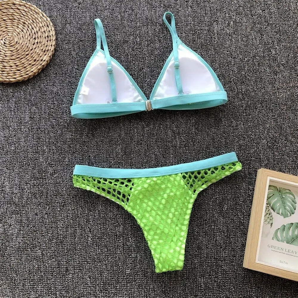 

2019 New Women Triangle Swimwear Bathing Suit Padded Bra Bikini Set Swimsuit Women Bandage Push-up Bathing Suit Swimwear Bikini