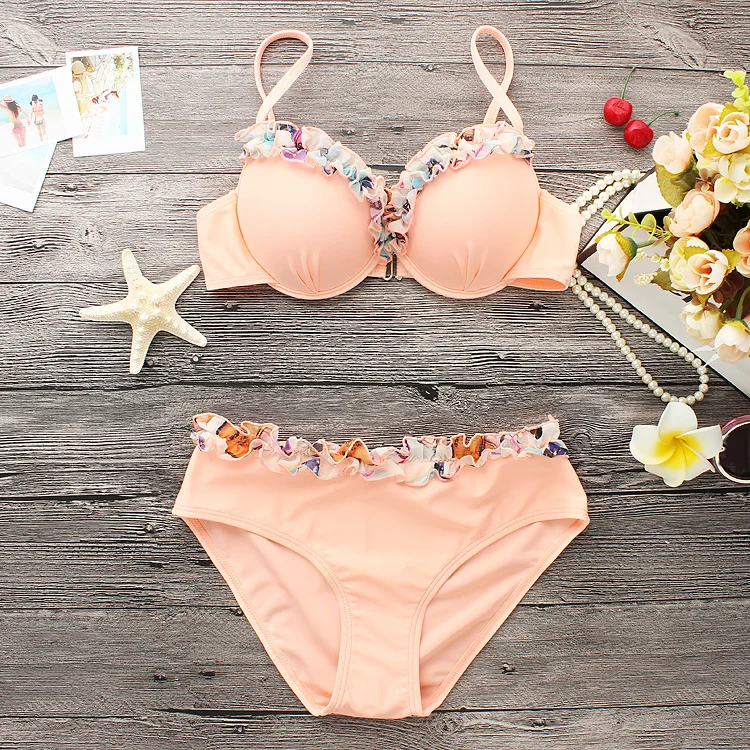 2017 сексуальные бикини женский купальник с бретелькой через шею топ цветами