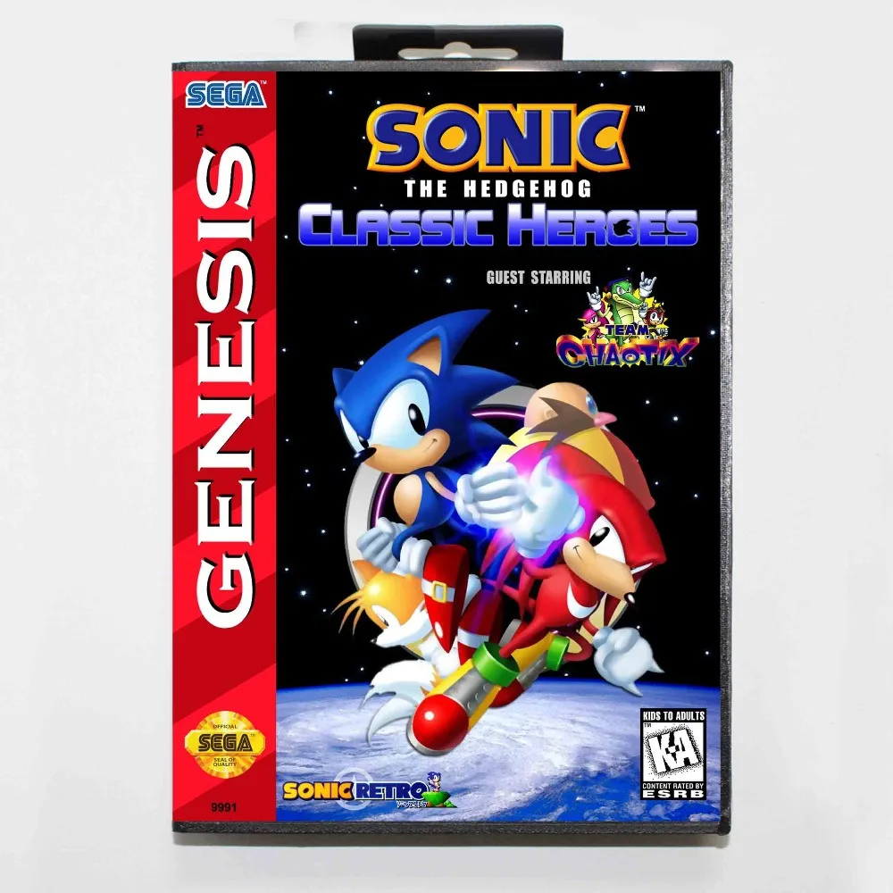 Sonic The Hedgehog Classic Heroes 16 bit MD игровая карта с розничной коробкой для sega Mega Drive