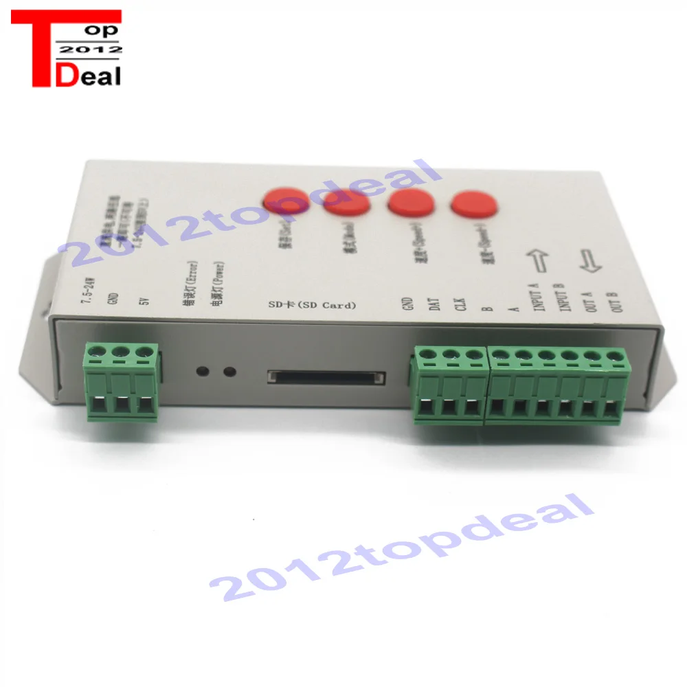 LED T1000S 128 SD Card Pixels Controller DC5~24V for WS2801 WS2811 WS2812B LPD6803 2048 strip light lamp | Освещение