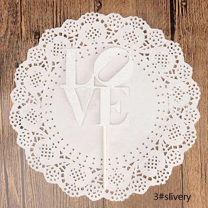 Фестивальные Принадлежности Торт Топперы gliter Золотой любовь украшение для