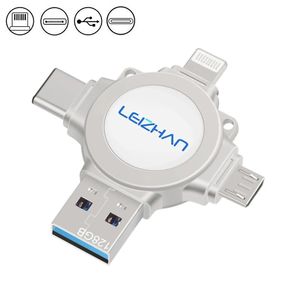 LEIZHAN USB флеш-накопитель для iPhone xr x 8 7 6s 6 5S Lightning type-C Флешка для samsung GALAXY S8 huawei nova 2 P10 Nubia Z17
