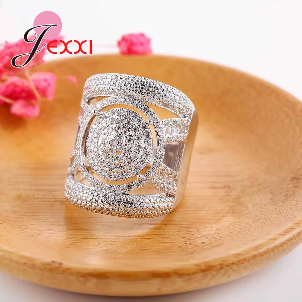 Женское кольцо блестящее винтажное серебряное с фианитом 925 пробы|Кольца для