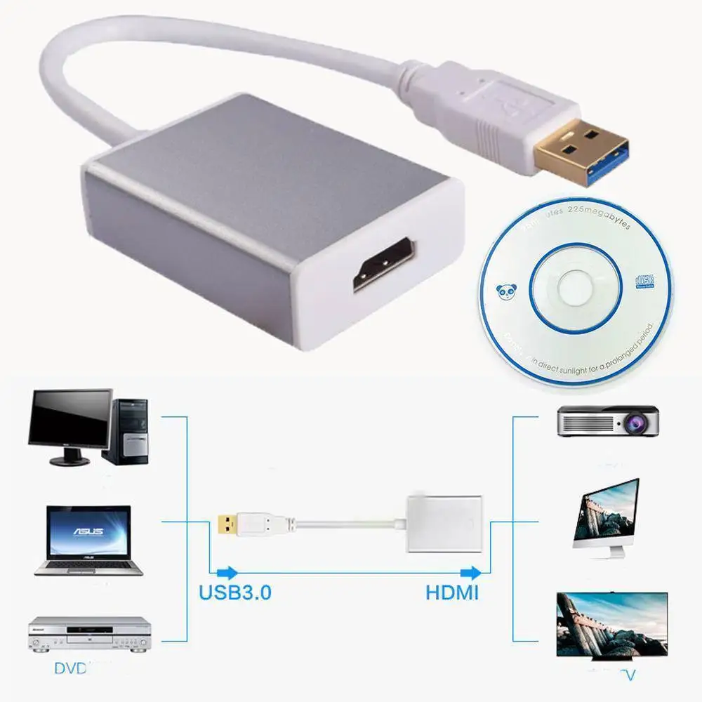 MLLSE USB 3 0 HDMI 1080 P Кабельный адаптер-переходник USB3.0 Multi Monitor Дисплей переходник для HDTV